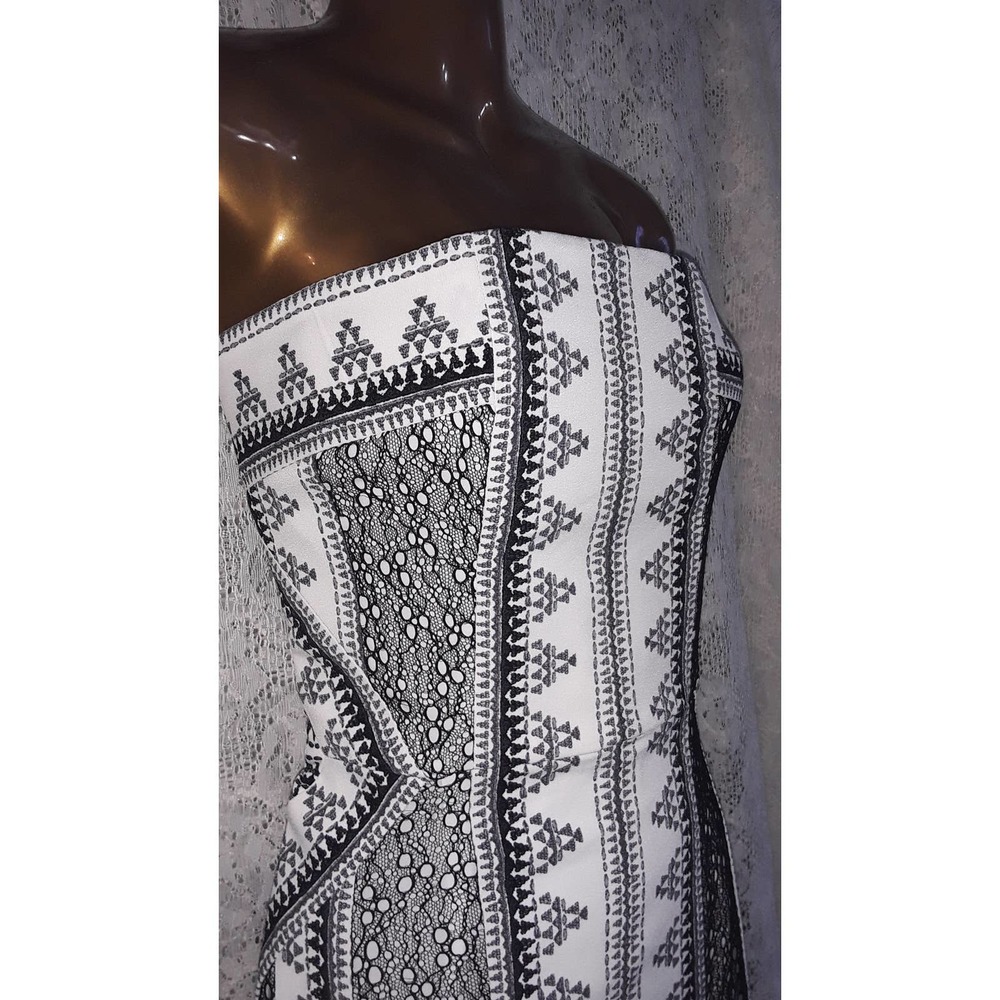 NWT BCBGMaxAzria Sz 10 KIA Black & White Maxi Dress - Picture 4 of 11